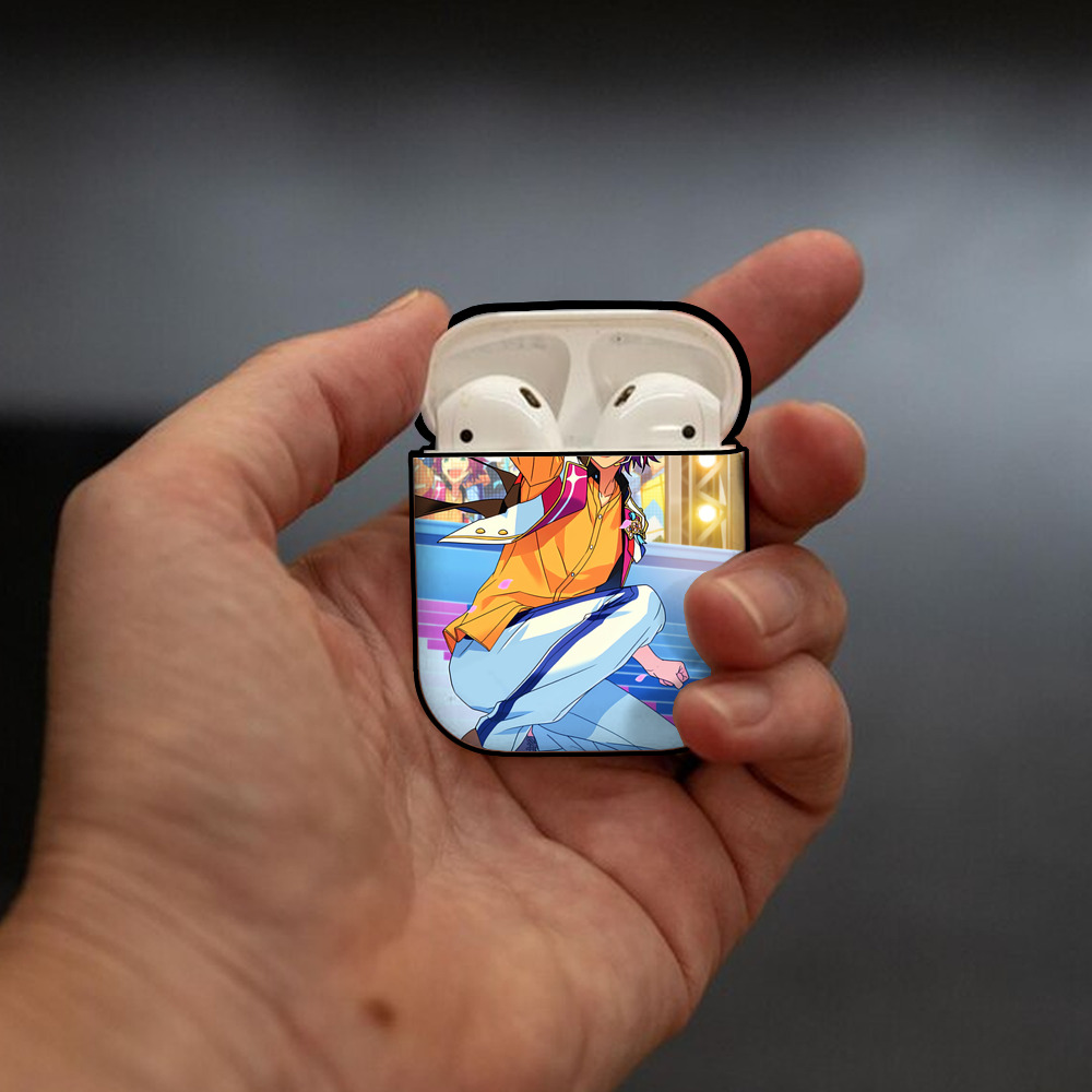 あんさんぶるスターズ! Ensemble Stars AirPods 第2世代保護ケース ハードシェル ブラック 耐衝撃・防指紋・カラビナ付き