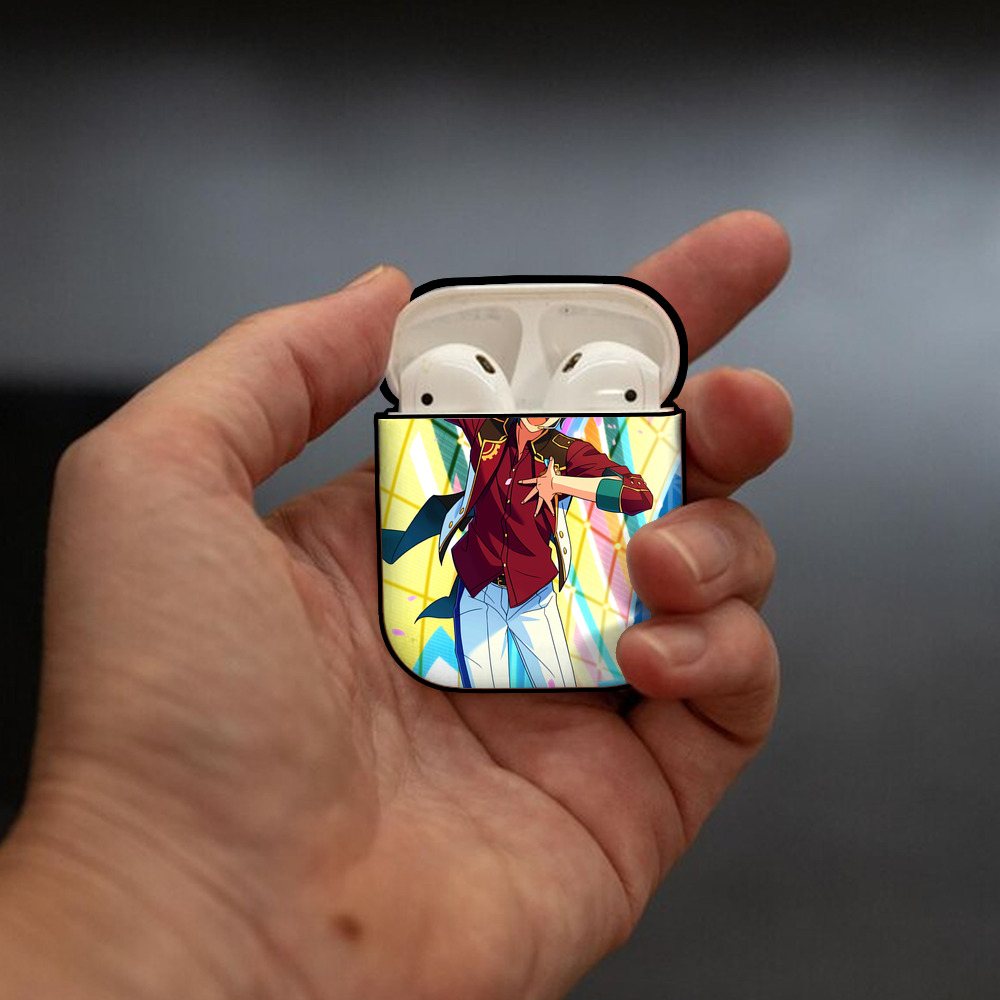 あんさんぶるスターズ! Ensemble Stars AirPods 第2世代保護ケース ハードシェル ブラック 耐衝撃・防指紋・カラビナ付き