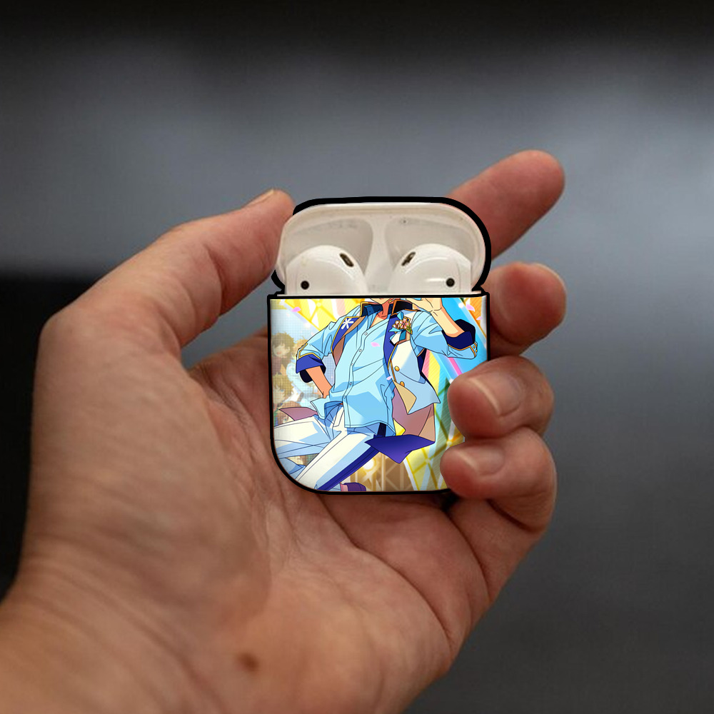 あんさんぶるスターズ! Ensemble Stars AirPods 第2世代保護ケース ハードシェル ブラック 耐衝撃・防指紋・カラビナ付き