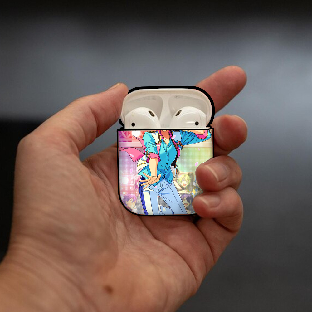 あんさんぶるスターズ! Ensemble Stars AirPods 第2世代保護ケース ハードシェル ブラック 耐衝撃・防指紋・カラビナ付き