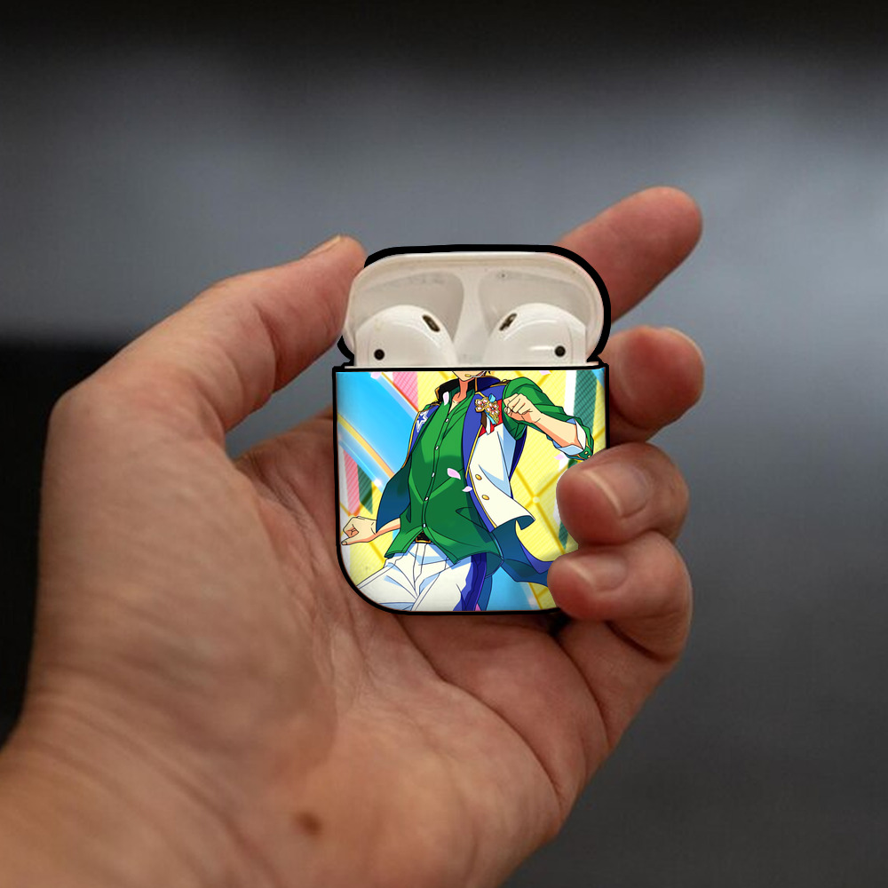 あんさんぶるスターズ! Ensemble Stars AirPods 第2世代保護ケース ハードシェル ブラック 耐衝撃・防指紋・カラビナ付き