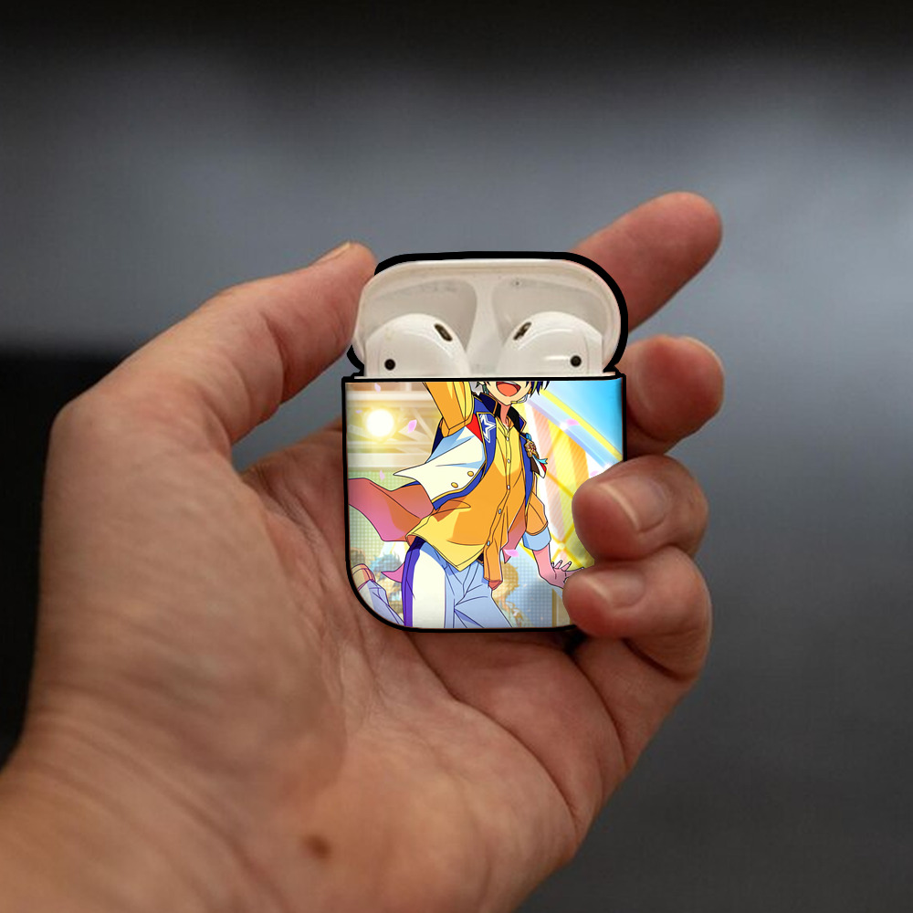あんさんぶるスターズ! Ensemble Stars AirPods 第2世代保護ケース ハードシェル ブラック 耐衝撃・防指紋・カラビナ付き