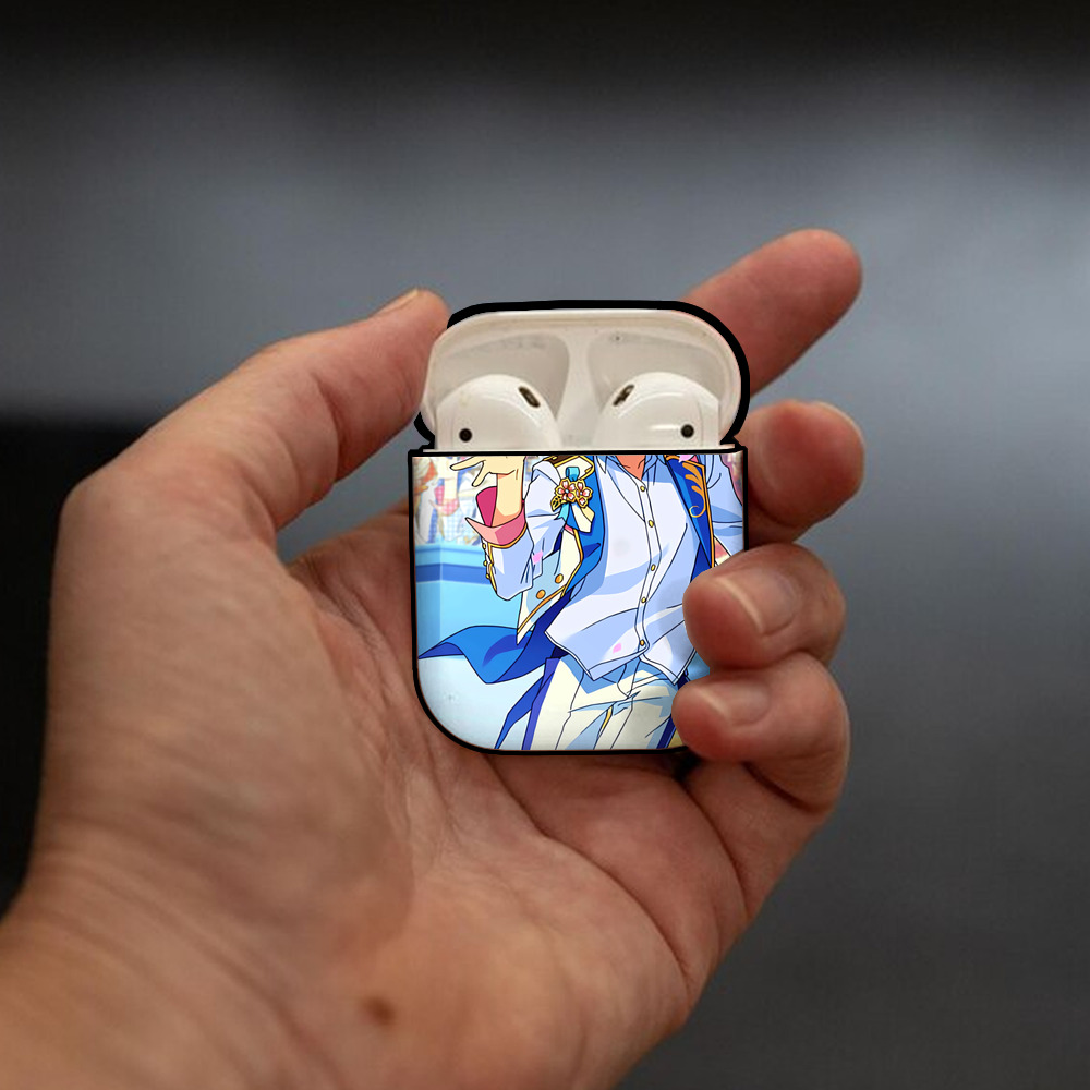 あんさんぶるスターズ! Ensemble Stars AirPods 第2世代保護ケース ハードシェル ブラック 耐衝撃・防指紋・カラビナ付き