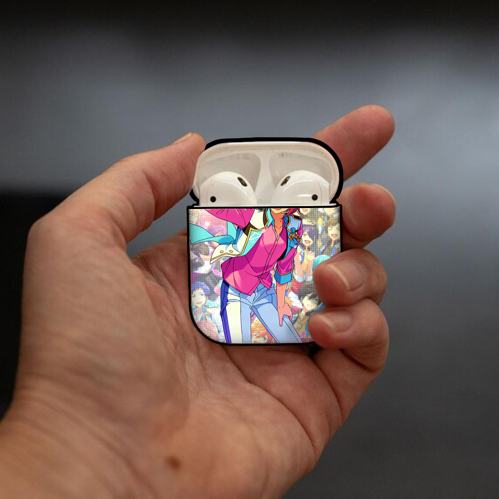 あんさんぶるスターズ! Ensemble Stars AirPods 第2世代保護ケース ハードシェル ブラック 耐衝撃・防指紋・カラビナ付き