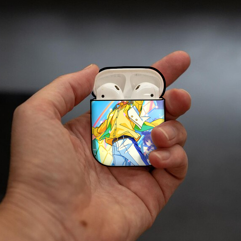 あんさんぶるスターズ! Ensemble Stars AirPods 第2世代保護ケース ハードシェル ブラック 耐衝撃・防指紋・カラビナ付き