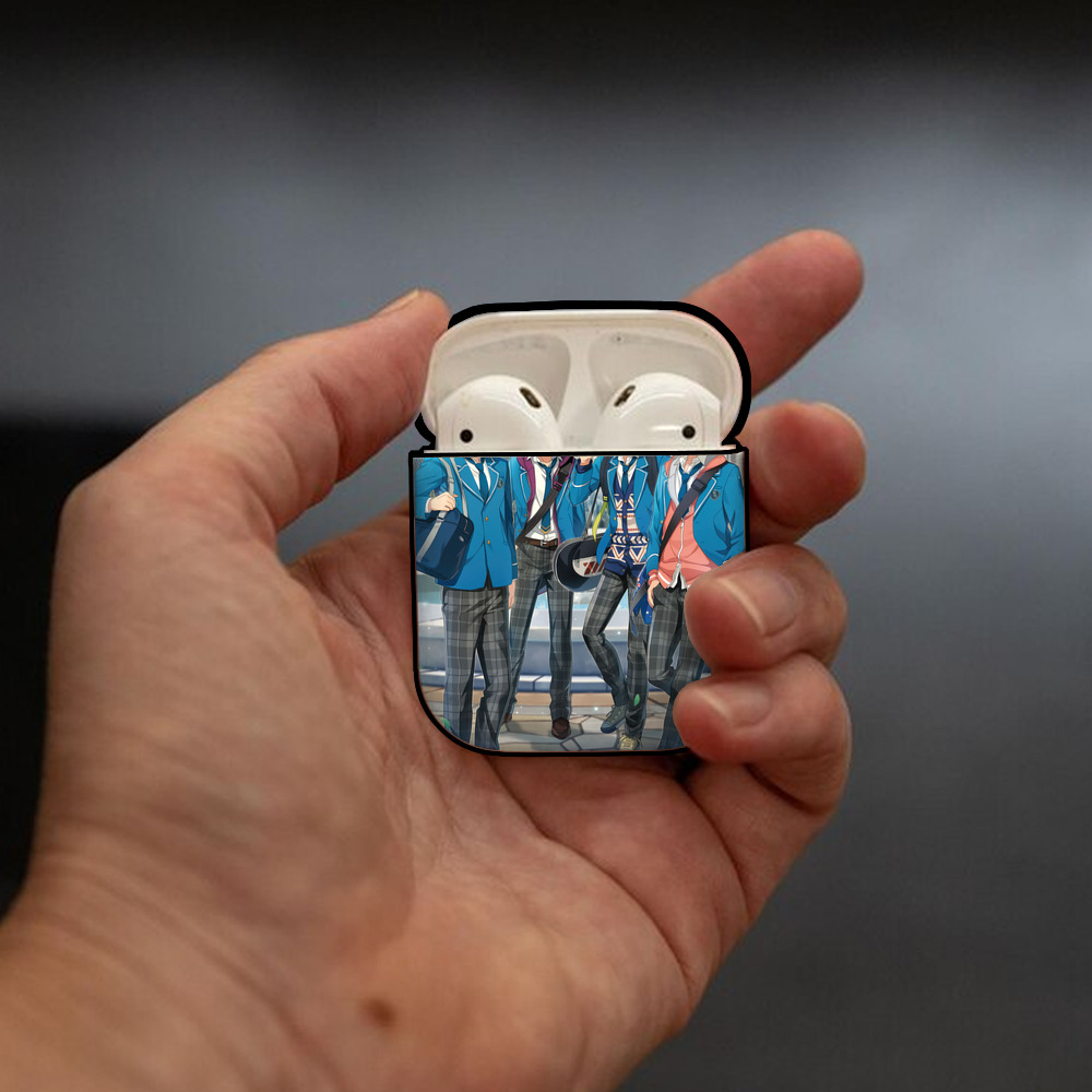 あんさんぶるスターズ! Ensemble Stars AirPods 第2世代保護ケース ハードシェル ブラック 耐衝撃・防指紋・カラビナ付き
