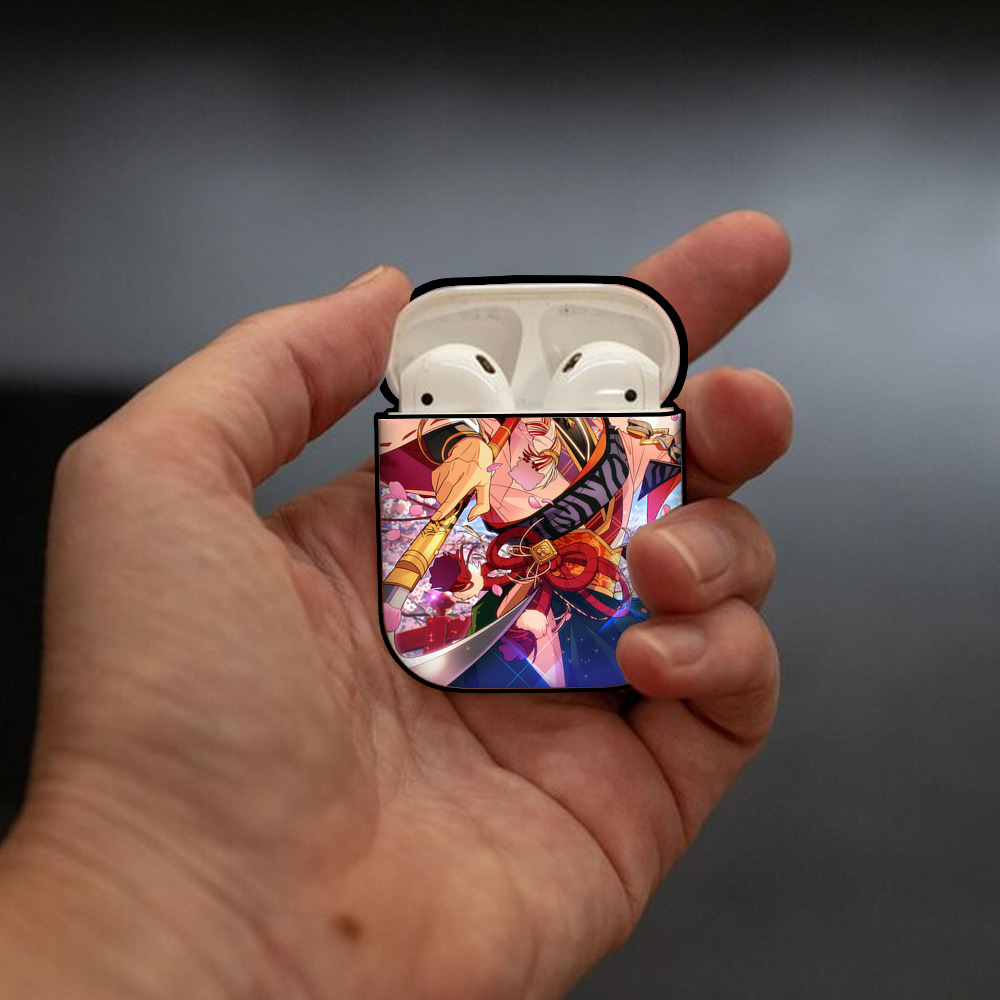 あんさんぶるスターズ! Ensemble Stars AirPods 第2世代保護ケース ハードシェル ブラック 耐衝撃・防指紋・カラビナ付き