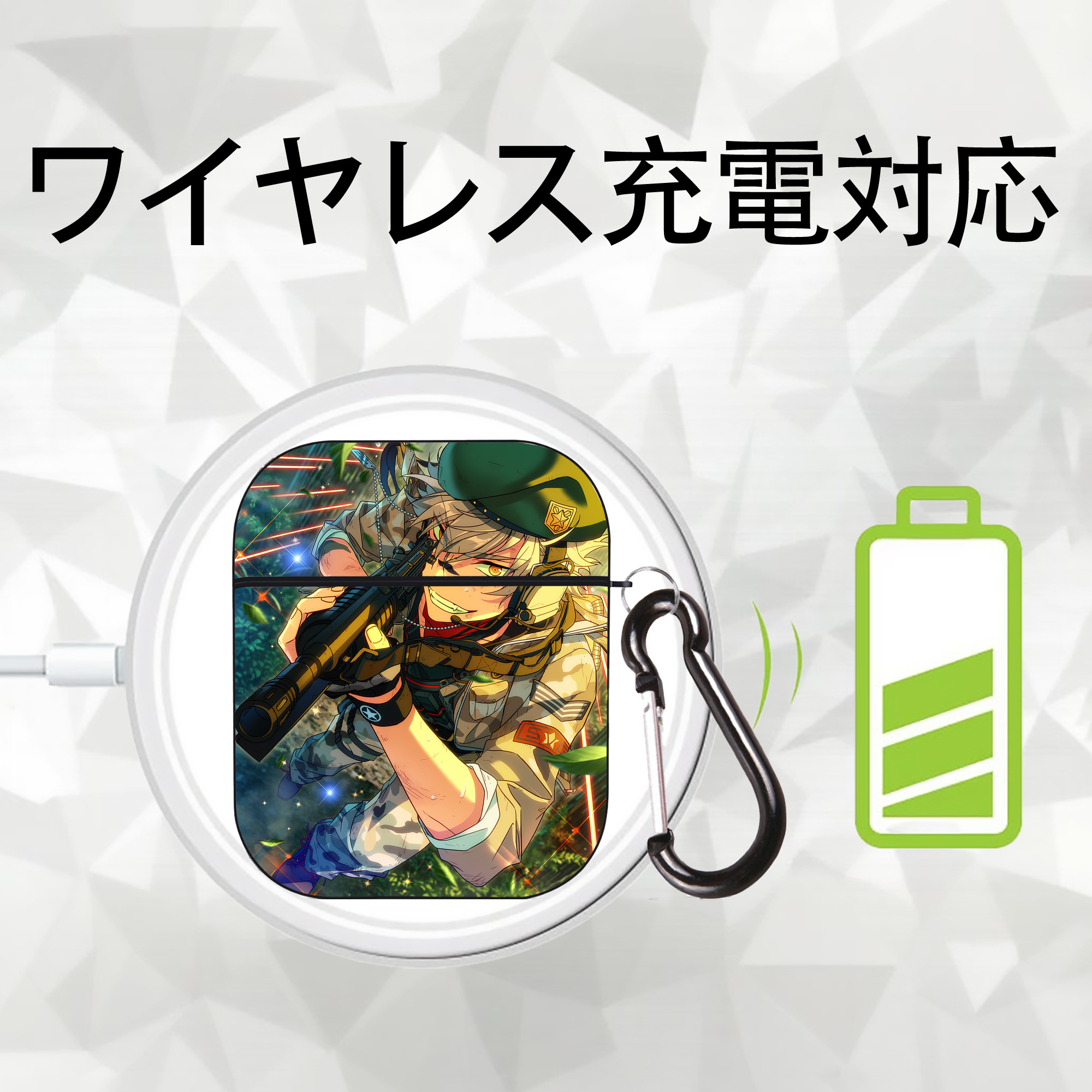 あんさんぶるスターズ! Ensemble Stars AirPods 第2世代保護ケース ハードシェル ブラック 耐衝撃・防指紋・カラビナ付き