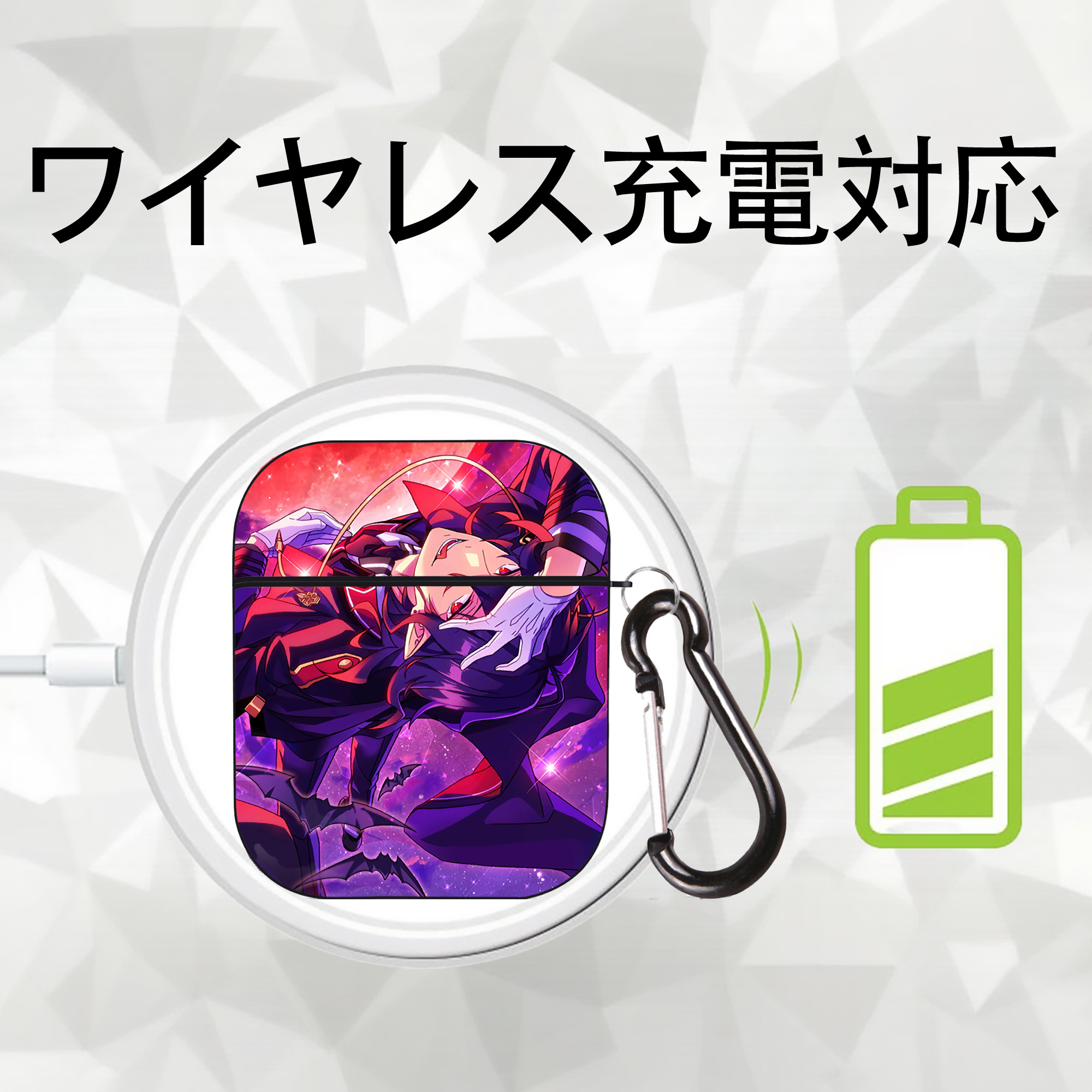 あんさんぶるスターズ! Ensemble Stars AirPods 第2世代保護ケース ハードシェル ブラック 耐衝撃・防指紋・カラビナ付き