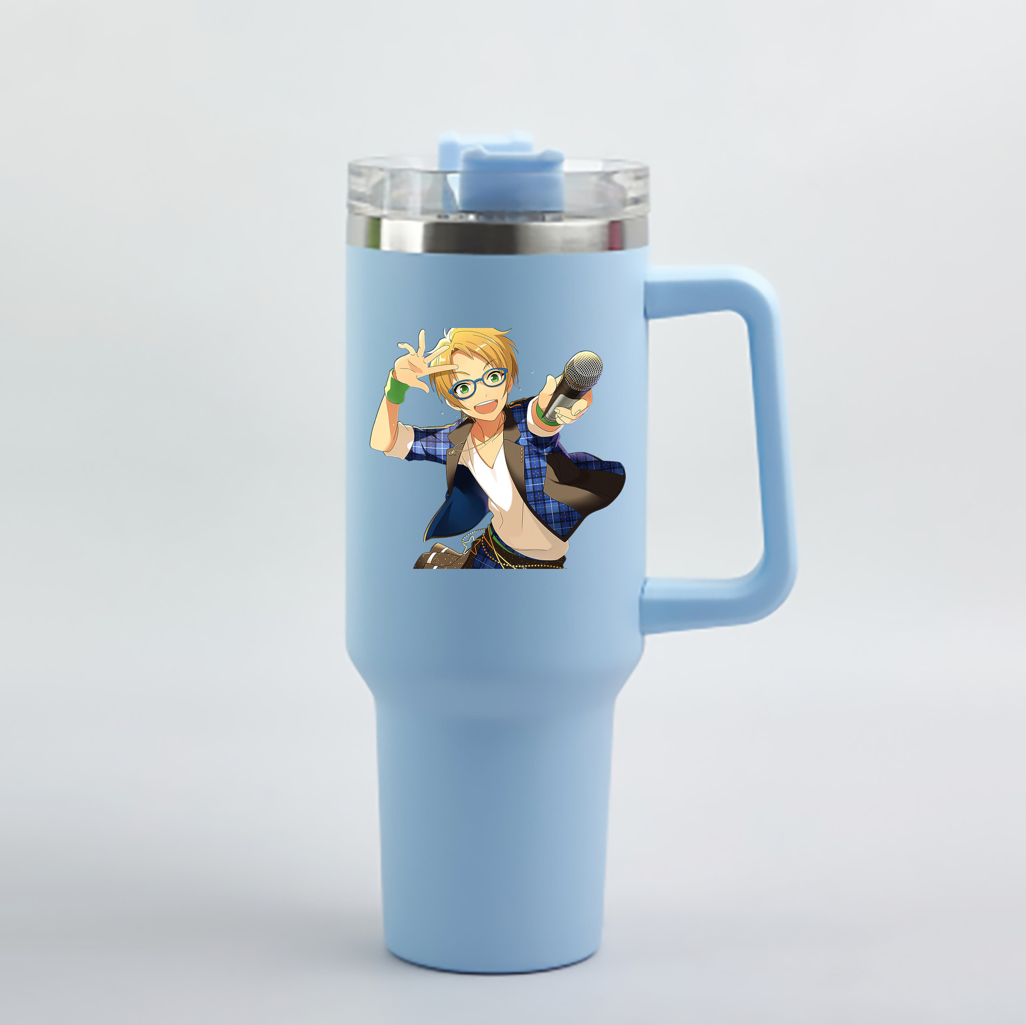 （画像用） あんさんぶるスターズ! Ensemble Stars 1200mL車用タンブラー - クリスタルステッカー（プラスチックストロー付き）