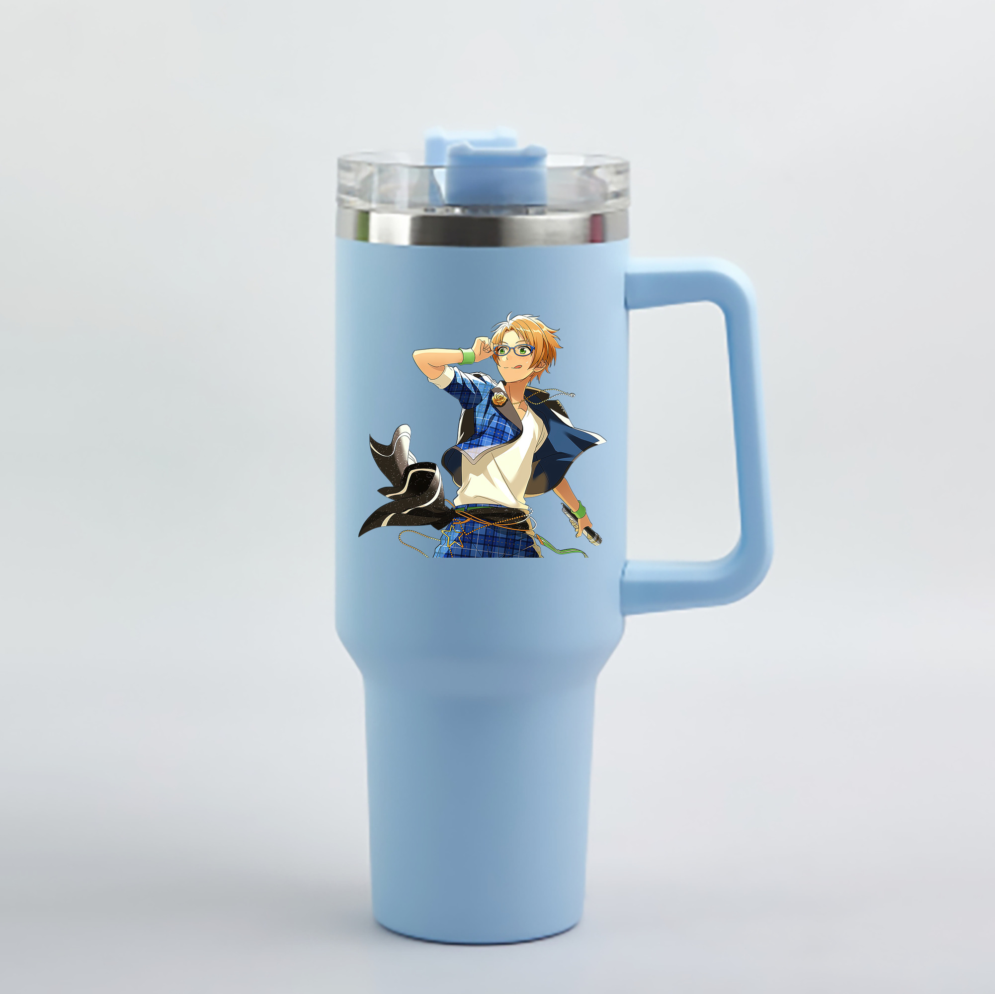 （画像用） あんさんぶるスターズ! Ensemble Stars 1200mL車用タンブラー - クリスタルステッカー（プラスチックストロー付き）