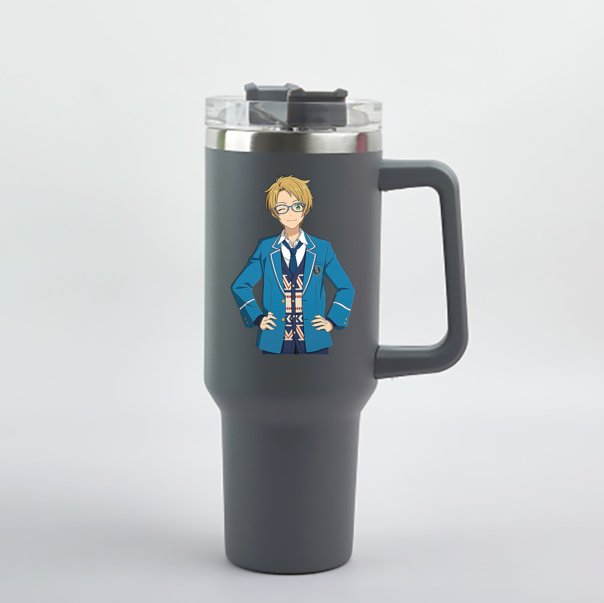 （画像用） あんさんぶるスターズ! Ensemble Stars 1200mL車用タンブラー - クリスタルステッカー（プラスチックストロー付き）