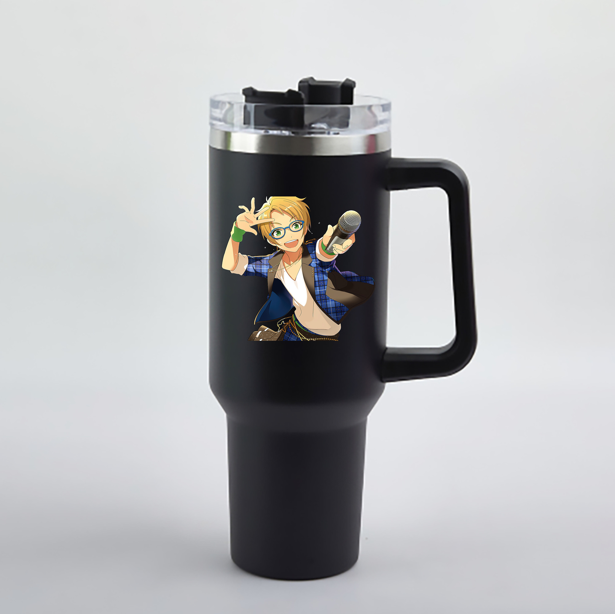 （画像用） あんさんぶるスターズ! Ensemble Stars 1200mL車用タンブラー - クリスタルステッカー（プラスチックストロー付き）